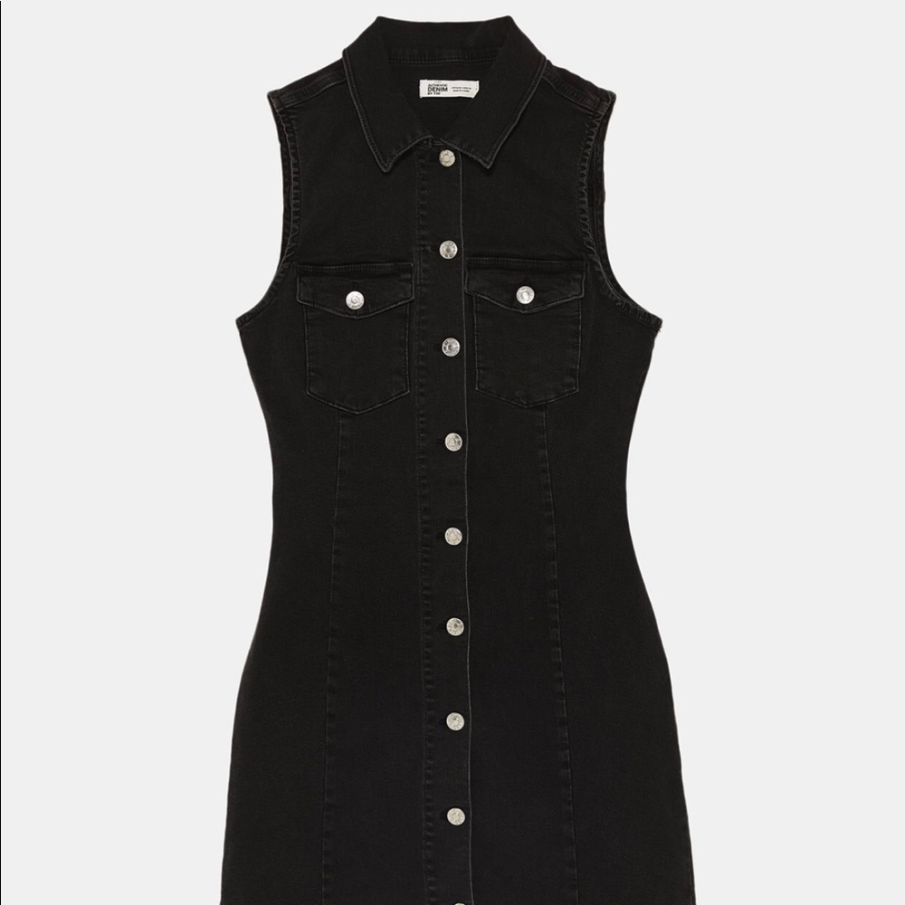 BRAND NEW ZARA BLACK DENIM DRESS